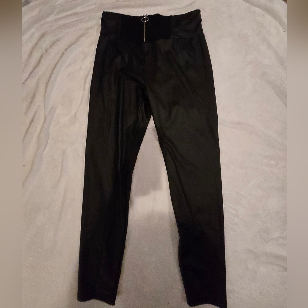Women's Black Faux Leather Pants